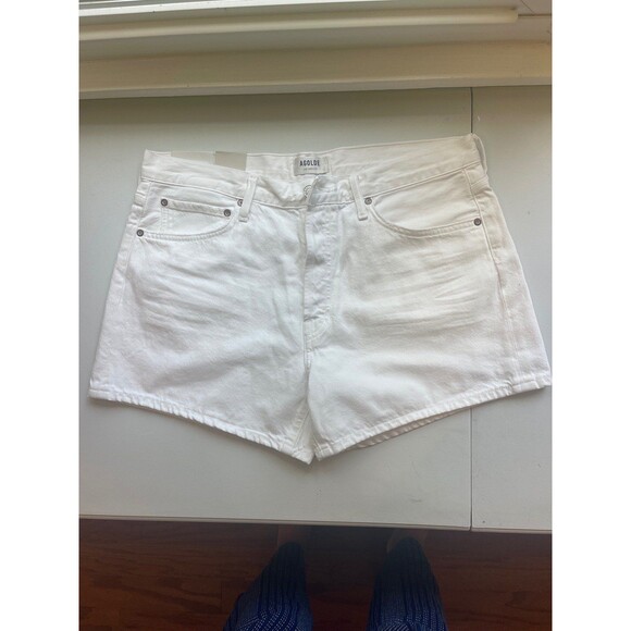 Agoldie Women's Jean Shorts Plus Size 32 (14) Parker Long Denim Short Dough NEW - Picture 2 of 11